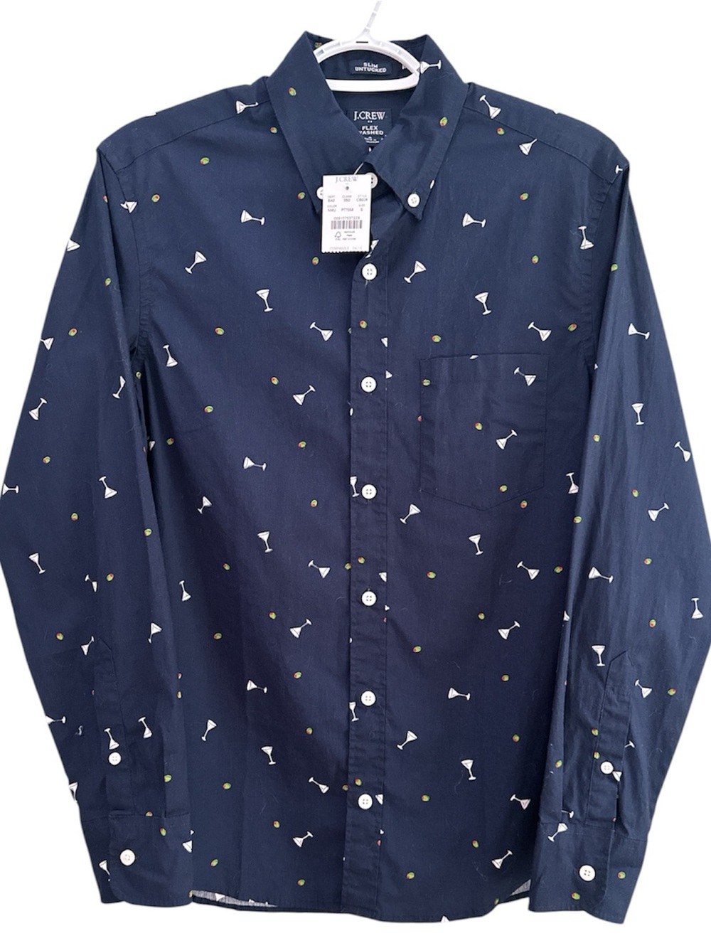 J. Crew Navy Martini Glass Print Button-Down Shirt